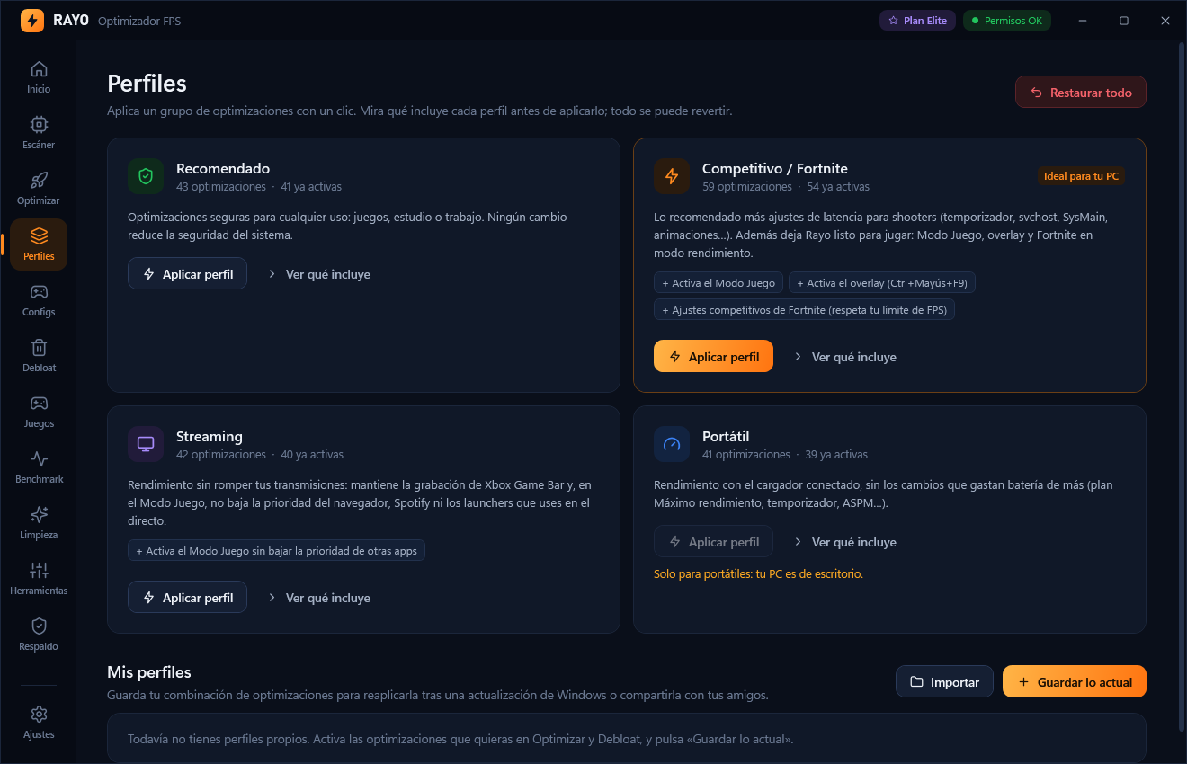 Perfiles listos